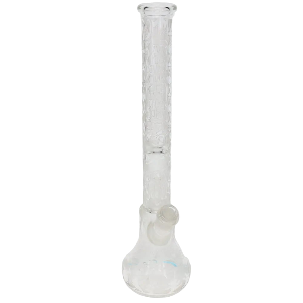 Governmint Glass x Liberty Clear Bubble Base Water Pipe - Grateful Dead Uncle Sam "High Times" Sandblast