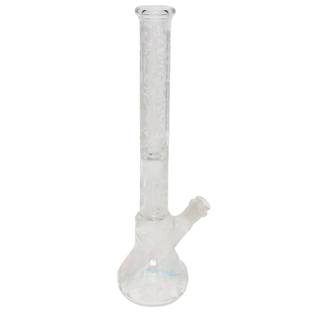 Governmint Glass x Liberty Clear Bubble Base Water Pipe - Grateful Dead Uncle Sam "High Times" Sandblast