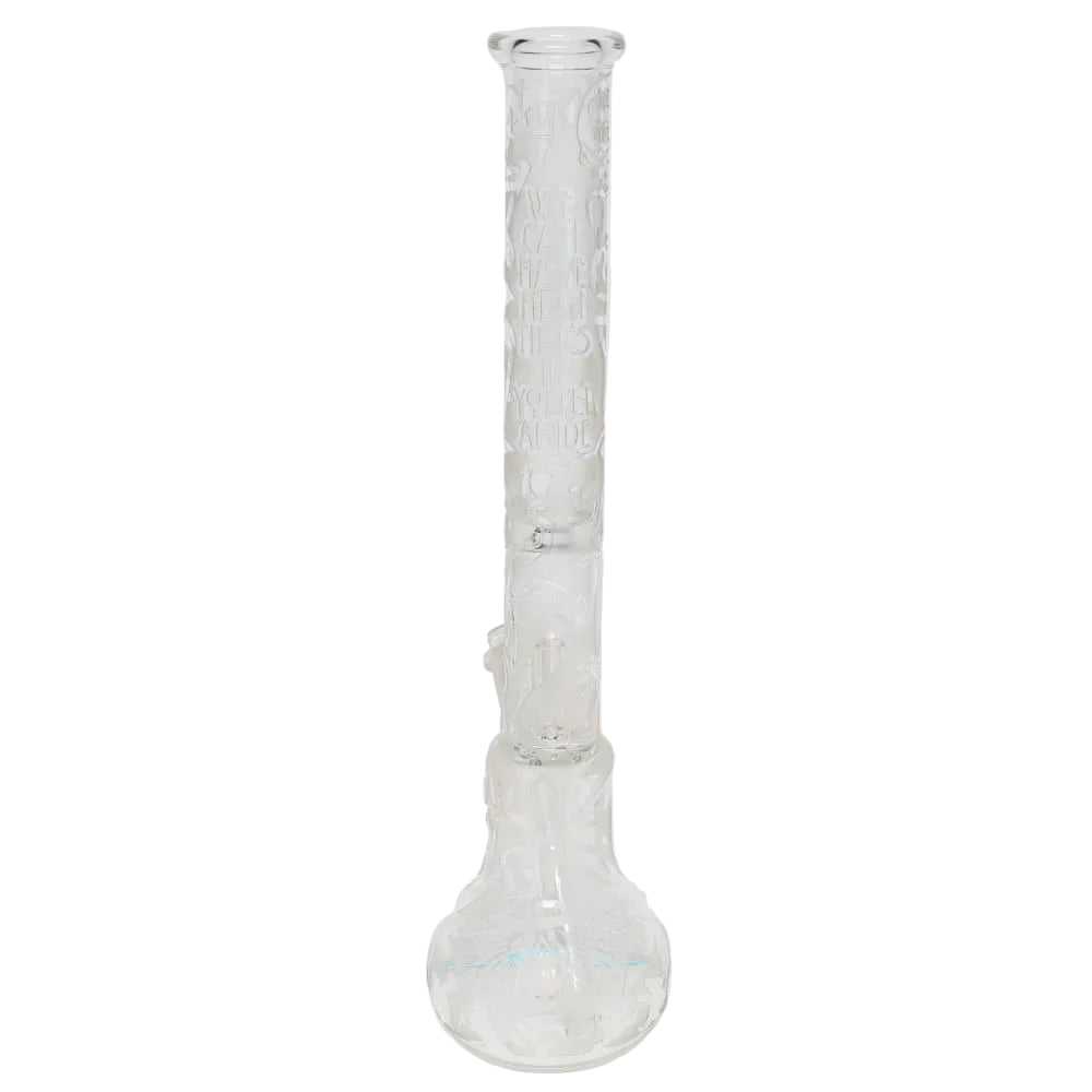 Governmint Glass x Liberty Clear Bubble Base Water Pipe - Grateful Dead Uncle Sam "High Times" Sandblast