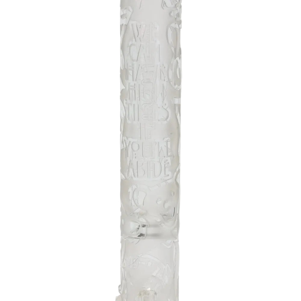Governmint Glass x Liberty Clear Bubble Base Water Pipe - Grateful Dead Uncle Sam "High Times" Sandblast
