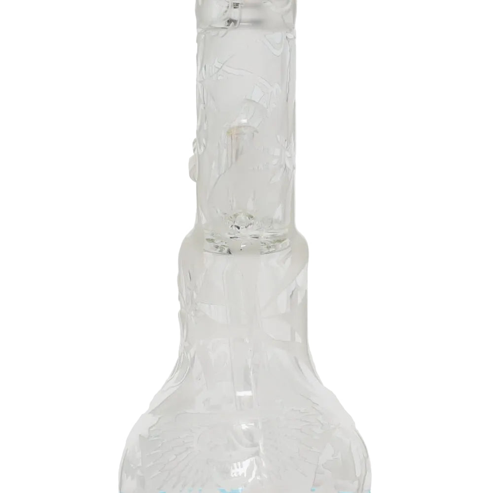 Governmint Glass x Liberty Clear Bubble Base Water Pipe - Grateful Dead Uncle Sam "High Times" Sandblast