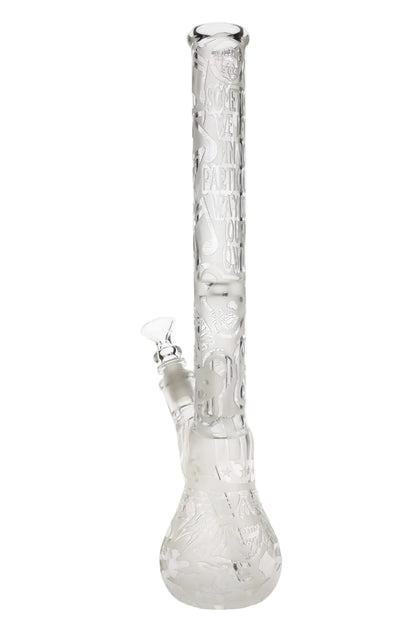 Governmint Glass x Liberty Clear Bubble Base Water Pipe - Grateful Dead Uncle Sam "Our Own" Sandblast