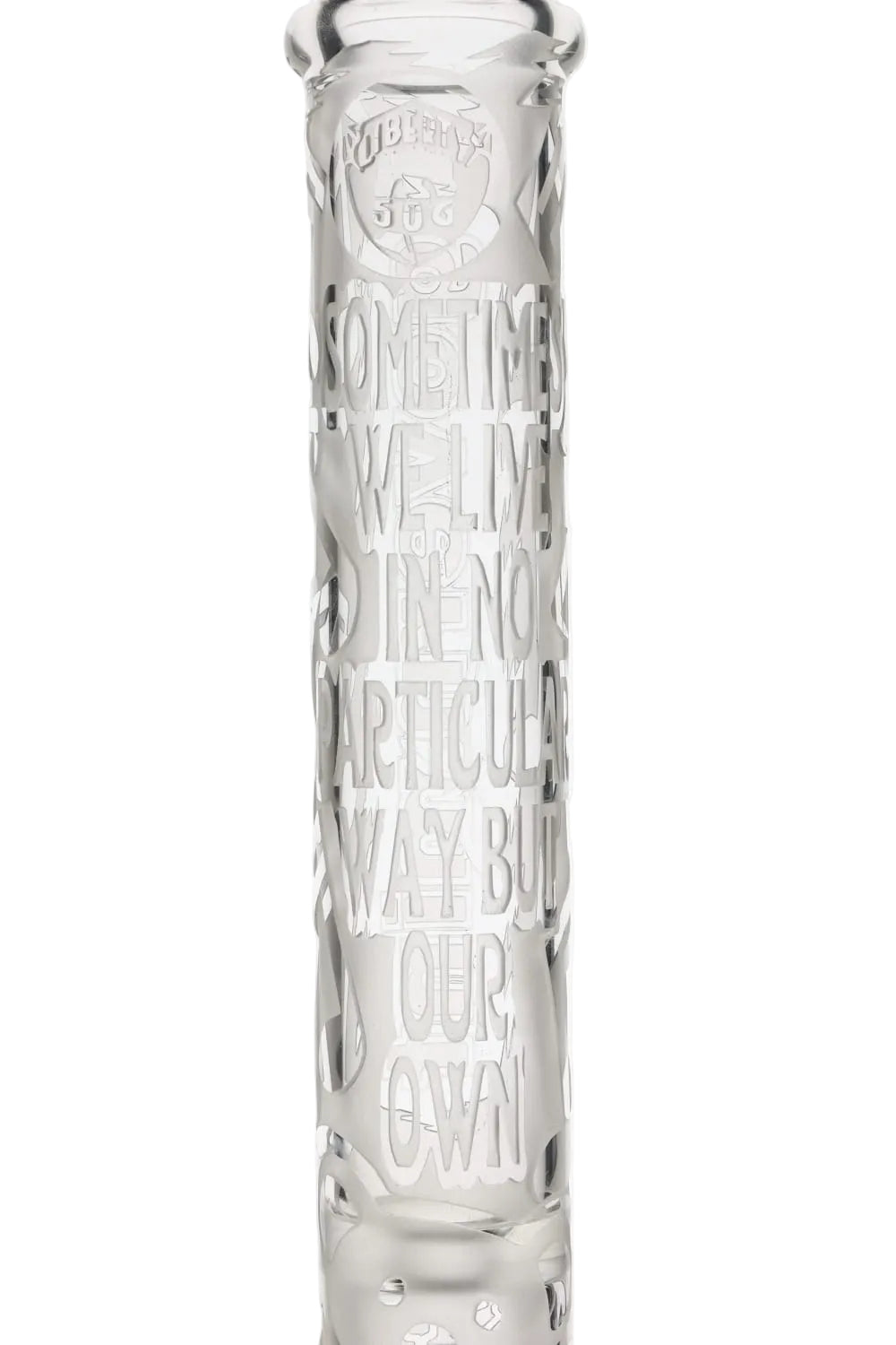 Governmint Glass x Liberty Clear Bubble Base Water Pipe - Grateful Dead Uncle Sam "Our Own" Sandblast