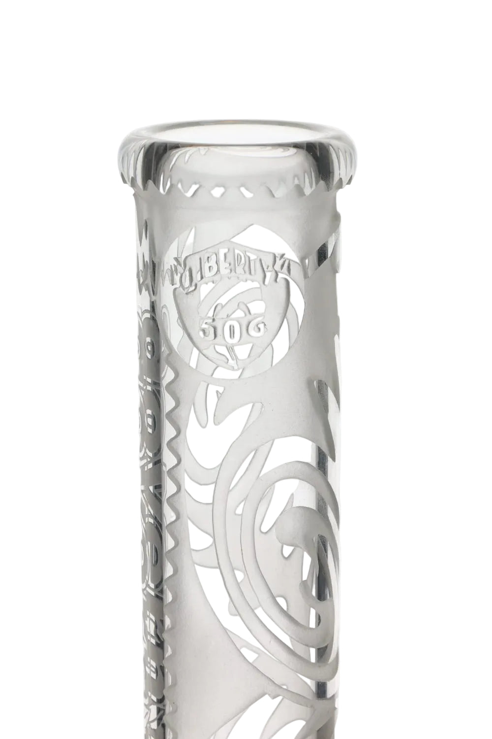 Governmint Glass x Liberty Clear Bubble Base Water Pipe - Wig Wag Sandblast