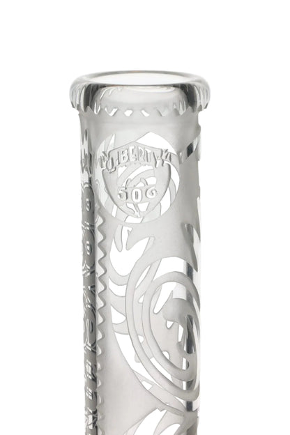 Governmint Glass x Liberty Clear Bubble Base Water Pipe - Wig Wag Sandblast