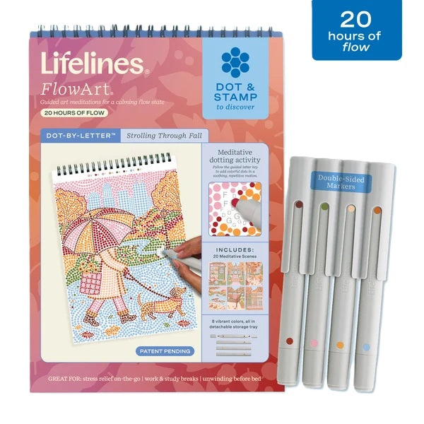 Lifelines™ FlowArt: Dot-By-Letter Strolling Through Fall Coloring Pad