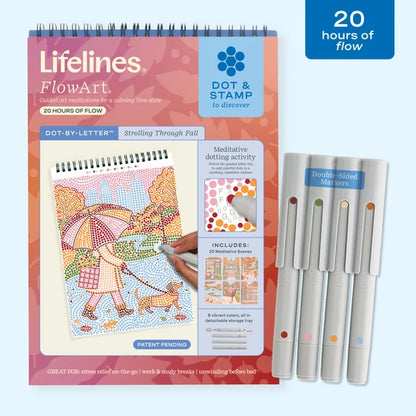 Lifelines™ FlowArt: Dot-By-Letter Strolling Through Fall Coloring Pad
