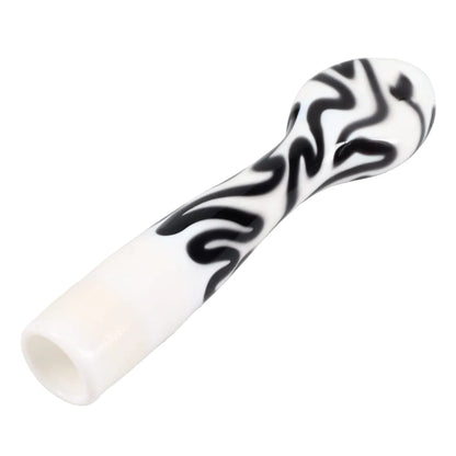 Matty White Glass White and Color Squiggle Chillum