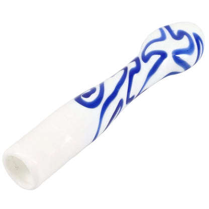 Matty White Glass White and Color Squiggle Chillum