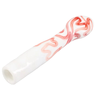 Matty White Glass White and Color Squiggle Chillum