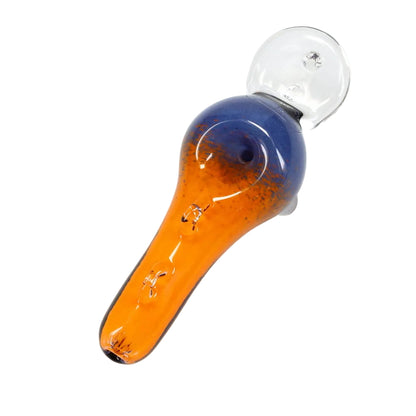 Matty White Glass Frit with Dichro Stripe Fishing Lure Spoon