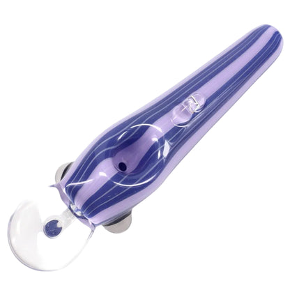 Matty White Glass Large Linework Fishing Lure Spoon - Purple