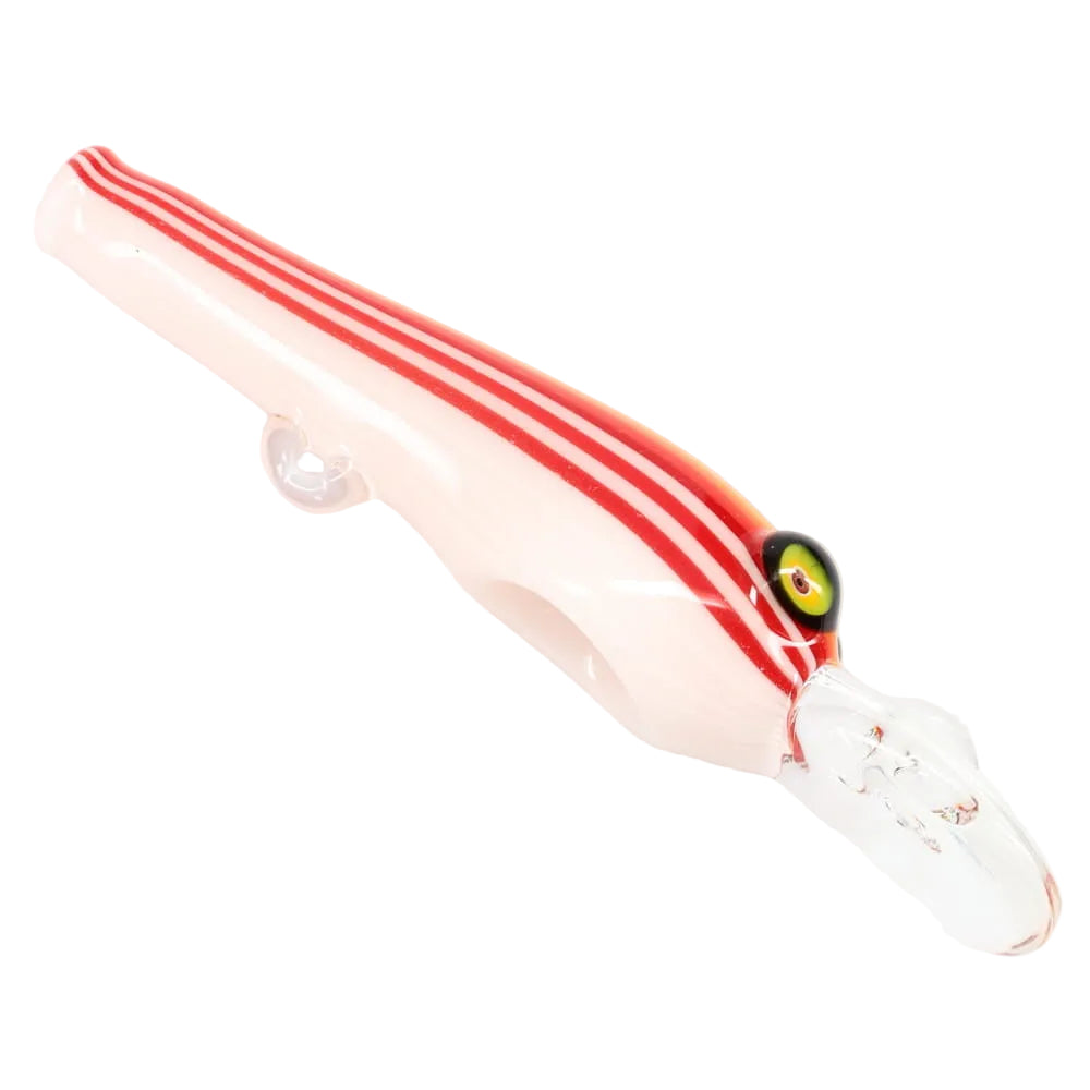 Matty White Glass Linework Fishing Lure Spoon - Assorted