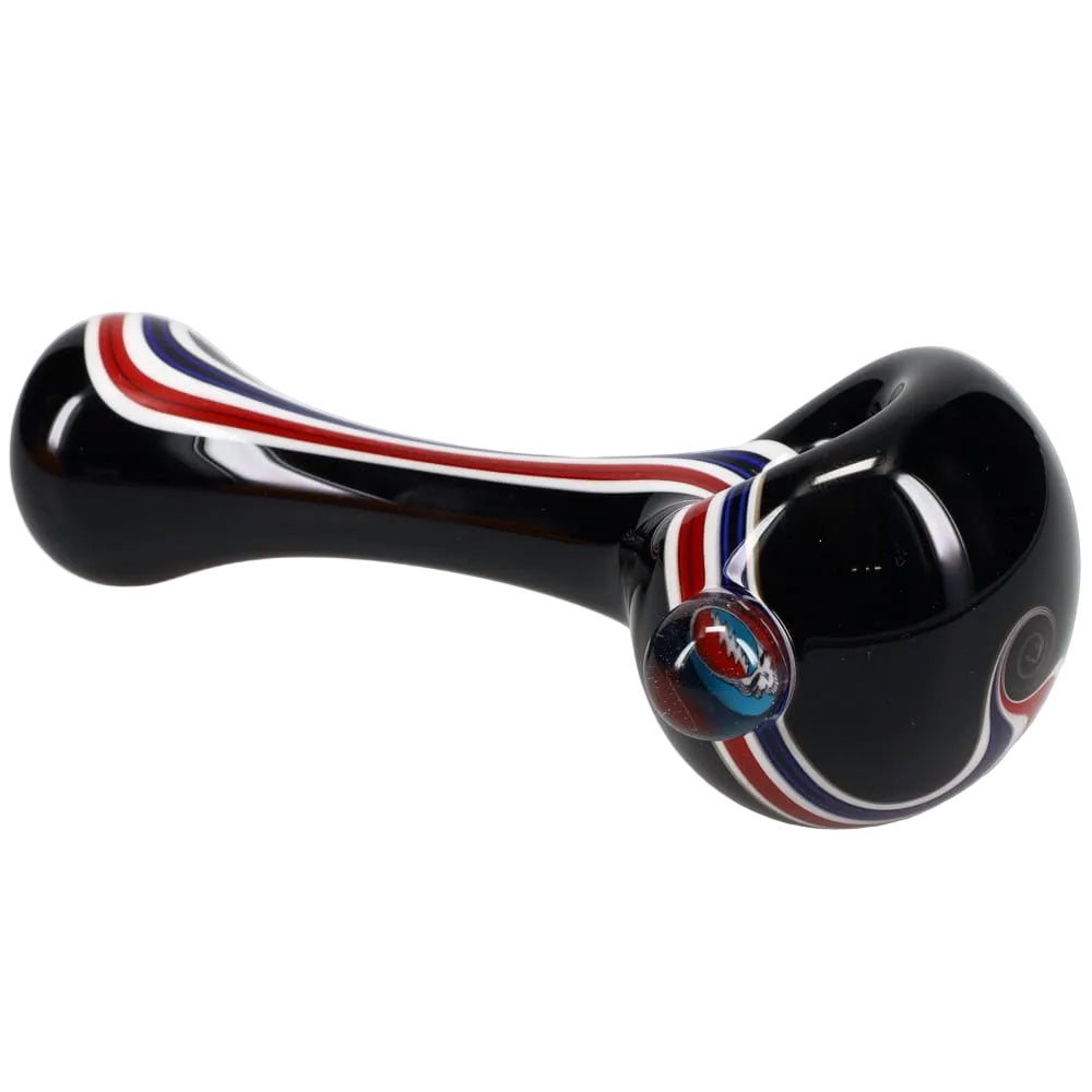 Matty White Glass Grateful Dead Millie Black Stripe Spoon