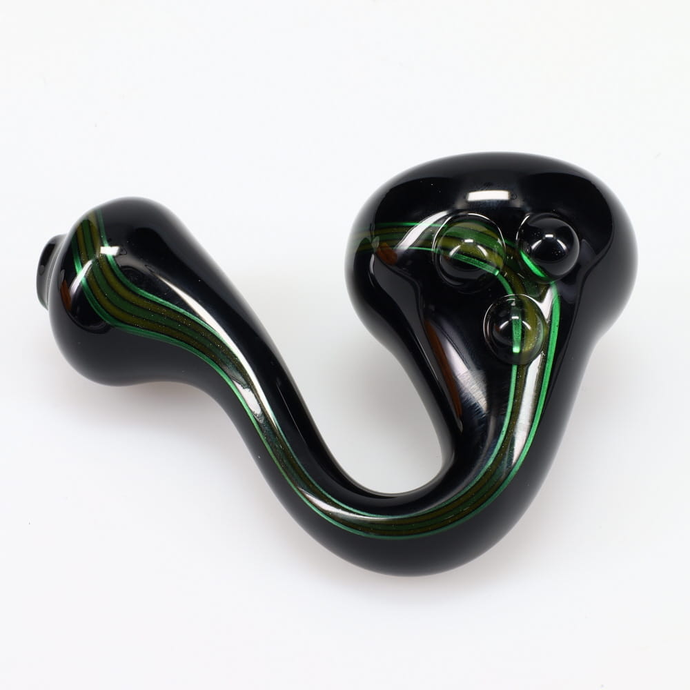 Matty White Glass Black Color Stripe Sherlock