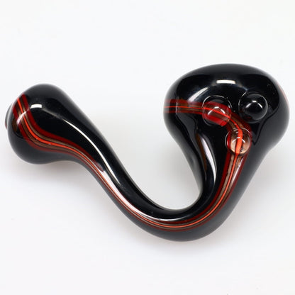Matty White Glass Black Color Stripe Sherlock