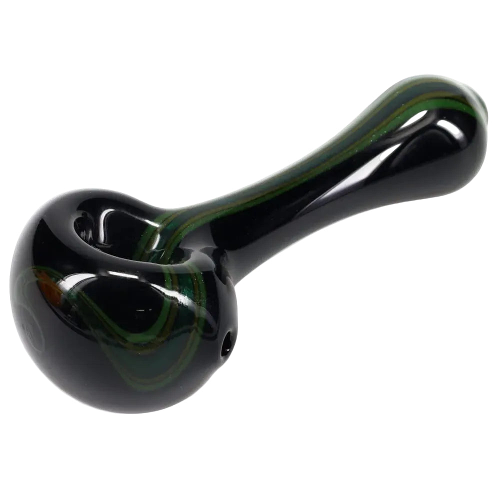 Matty White Glass Mini Black with Color Stripe Spoon