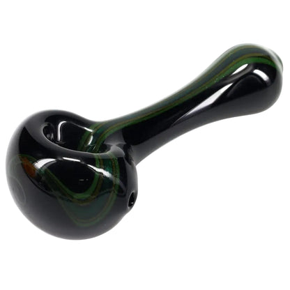Matty White Glass Mini Black with Color Stripe Spoon