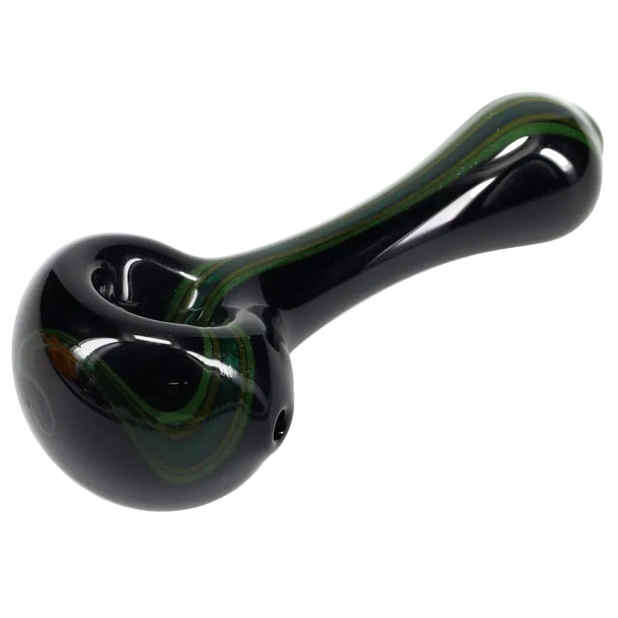 Matty White Glass Mini Black with Color Stripe Spoon