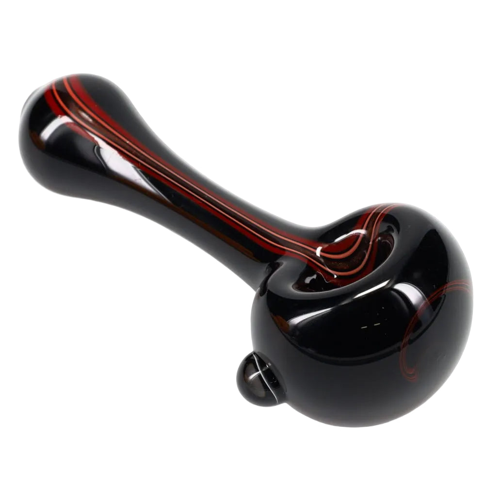Matty White Glass Mini Black with Color Stripe Spoon