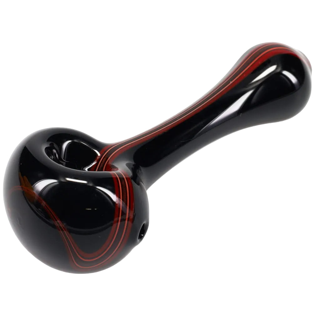 Matty White Glass Mini Black with Color Stripe Spoon