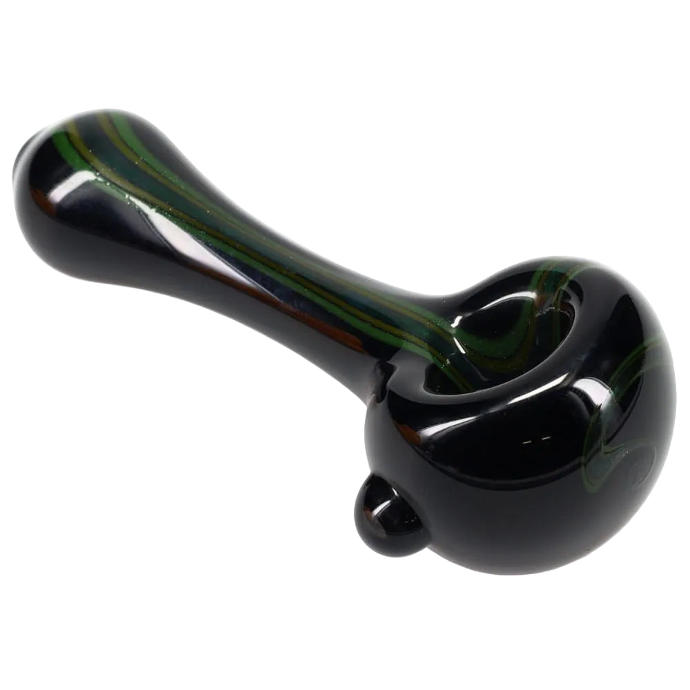 Matty White Glass Mini Black with Color Stripe Spoon
