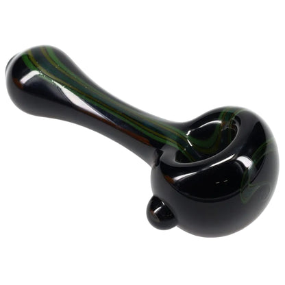 Matty White Glass Mini Black with Color Stripe Spoon
