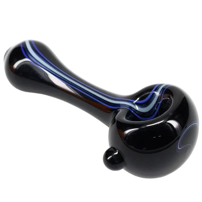 Matty White Glass Mini Black with Color Stripe Spoon