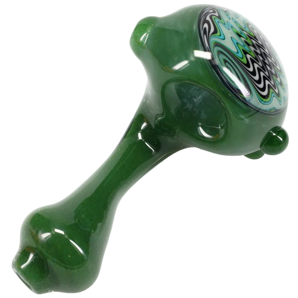 Matty White Glass Large Frit Wig Wag Cap Sherlock