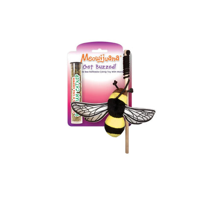 Meowijuana Get Buzzed Bee Refillable Wand Cat Toy