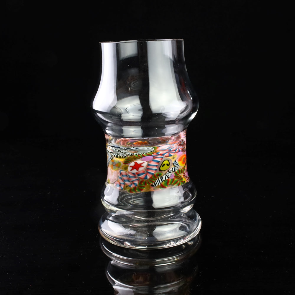 Millennium Glass Clear with Linework and Confetti Drinking Vessel 7