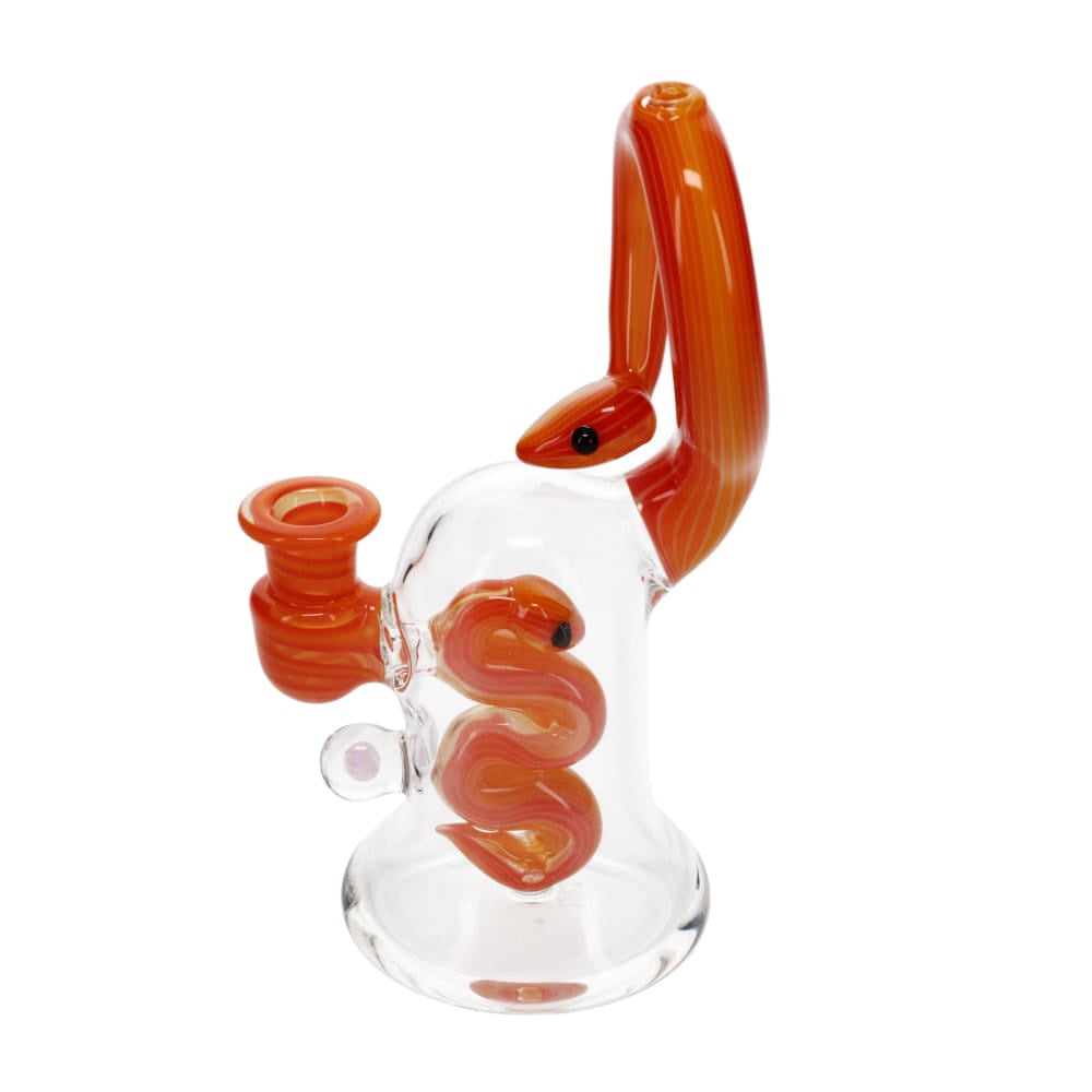 Niko Cray Clear w/ Red, Orange & Yellow Snake Beaker