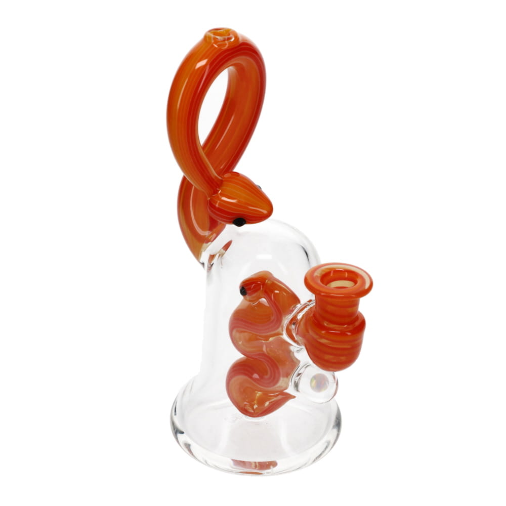 Niko Cray Clear w/ Red, Orange & Yellow Snake Beaker