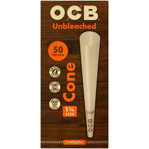 OCB Unbleached Virgin 1.25 Cones 50 pack