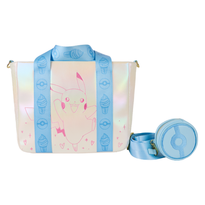 Loungefly Pokémon Iridescent Embossed Pikachu Tote Bag with Coin Bag