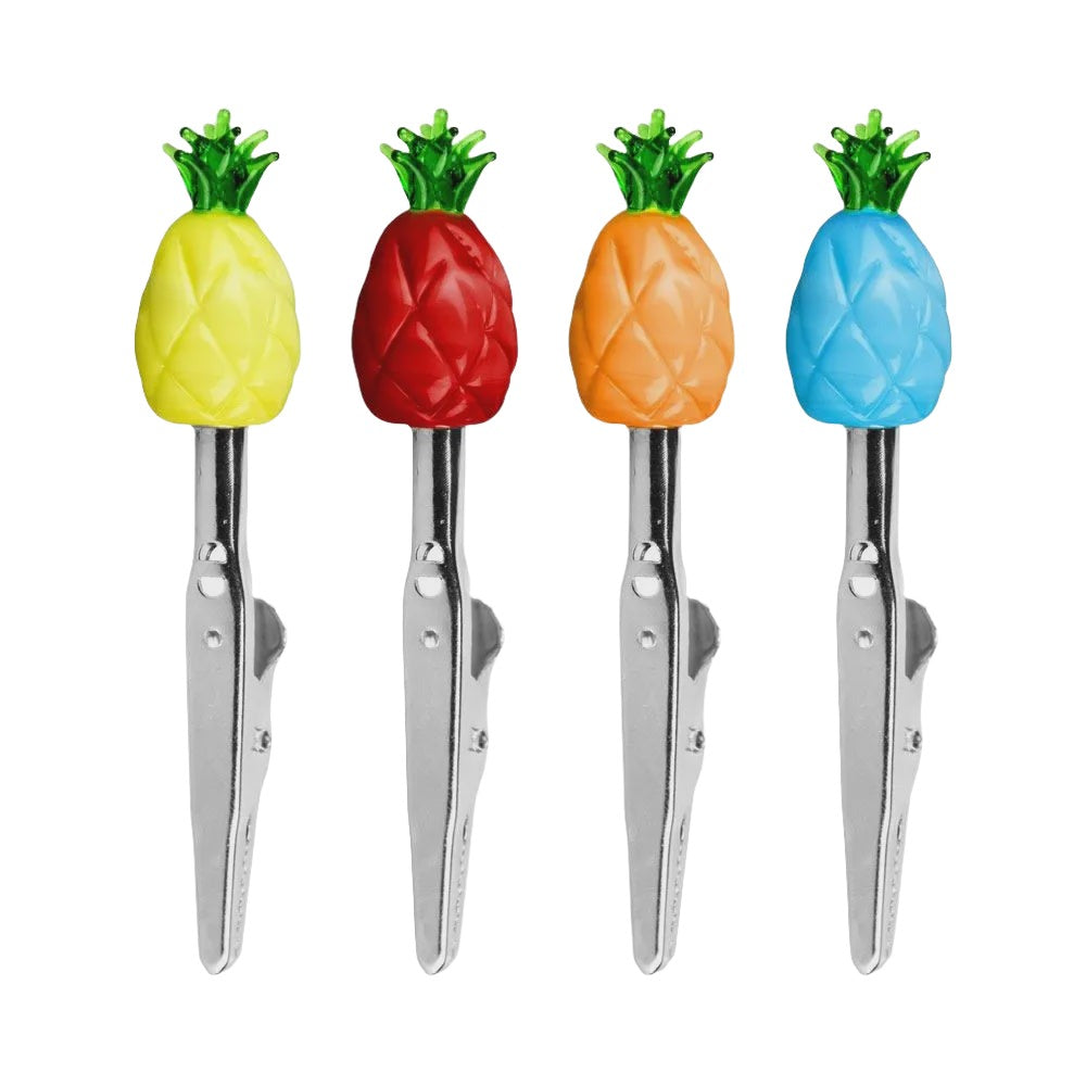 Glass Roach Clip - Pineapple Assorted Colors