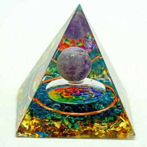Purple Globe Orgonite Pyramids
