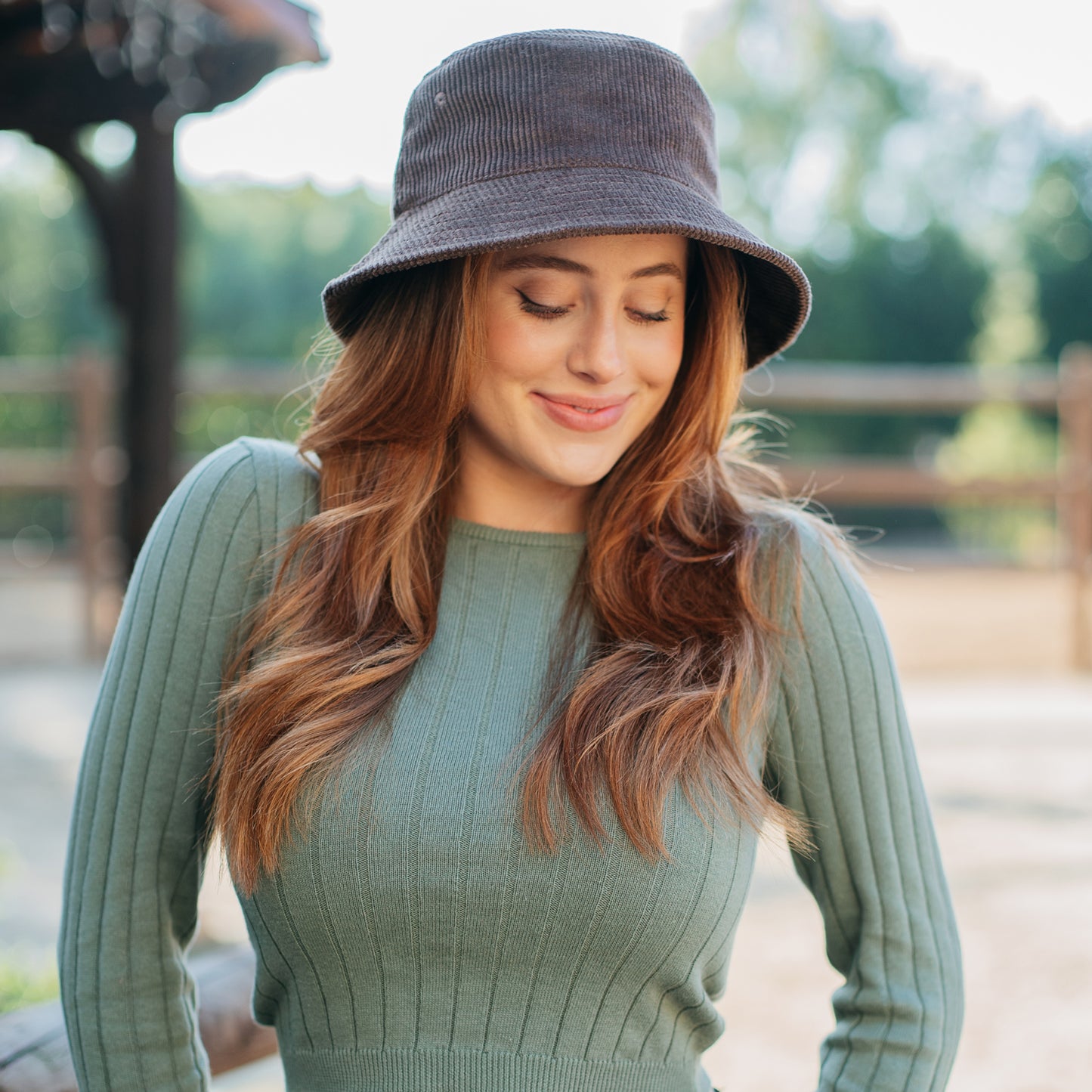 Rae Corduroy Bucket Hat - Brown