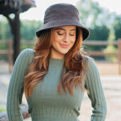 Rae Corduroy Bucket Hat - Brown