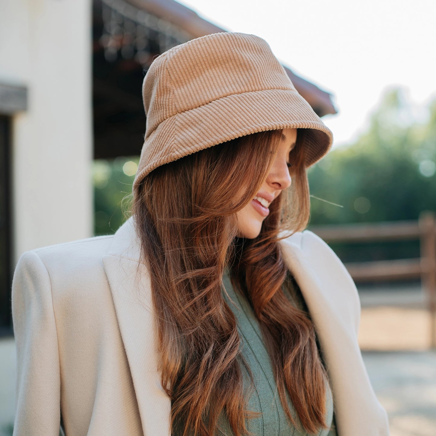 Rae Corduroy Bucket Hat - Tan