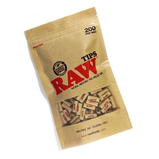 Raw Natural Unrefined Pre-Rolled Filter Tips - 200ct Bag