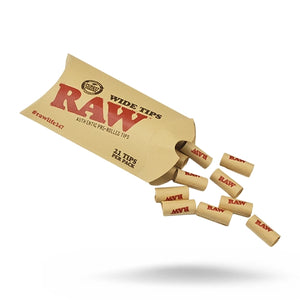 RAW Wide Pre Rolled Tips - 21 pack
