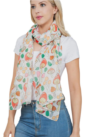 Fun Mushroom Print Scarf