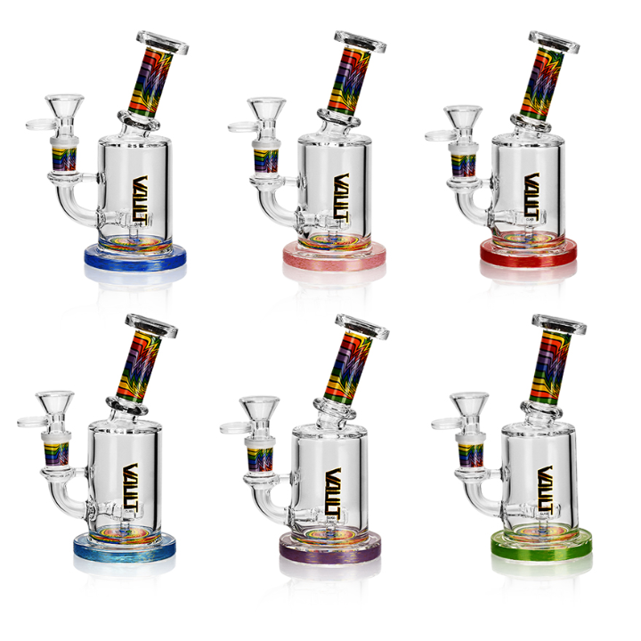 Vault Glass Rainbow Wig Wag Showerhead Perc Can Rig - 6"