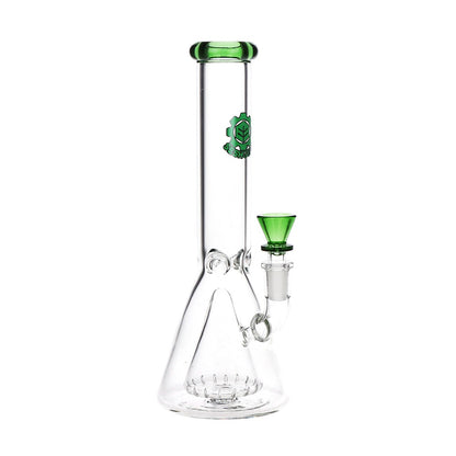 SeshGear 10" Color Rim Pyramid Perc Beaker
