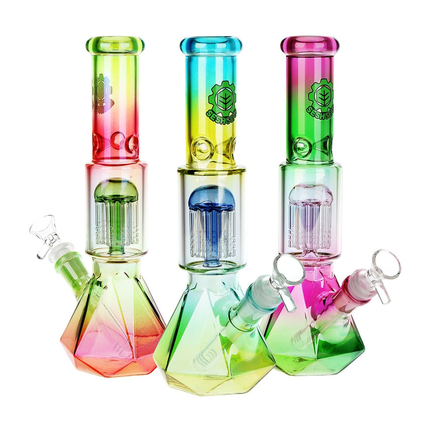 SeshGear 10" Prism Ombre Color Tree Perc Beaker