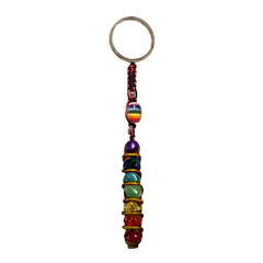Seven Stone Wrapped Crystal Keychain