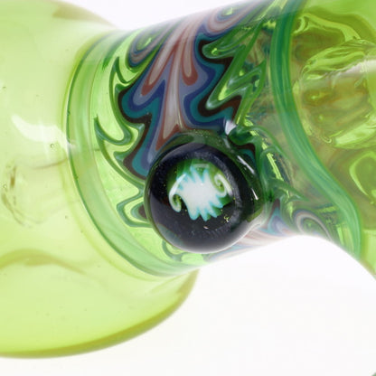 Slob Glass Dewar Layback Bubbler - Ghost Chartreuse