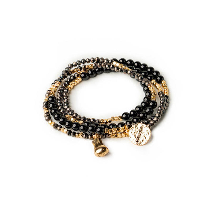 Soul Stacks Black Agate Bracelet Bar Terra Stone Wrap Bracelet & Necklace SALE