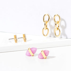 Soul Stacks Pink Tourmaline Terra Stone Mix & Match Earring Stack SALE